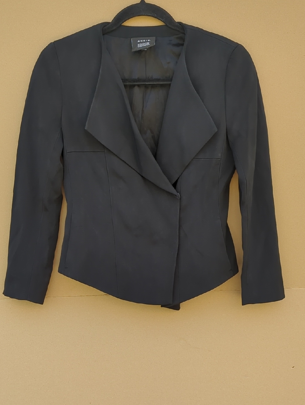 Akris Silk Blazer Jacket Suede Smocked Back Snap $1495 Bergdof Goodman Women's 4